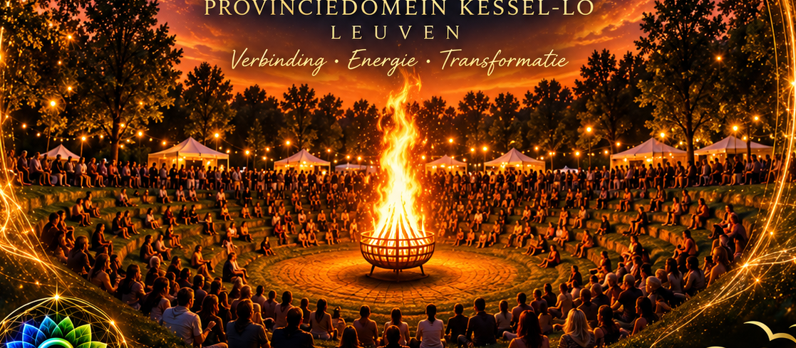 Het grote kampvuur, de kring, tenten en standen van Winter Fire 27